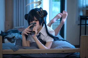Stunning Kisaki Ryuge Blue Archive Cosplay by Nagi Shimizu in Classic Japanese School Uniform JK Style - High-Quality Aesthetic Photography - image 24