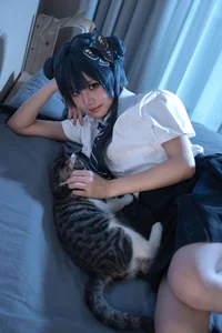 Stunning Kisaki Ryuge Blue Archive Cosplay by Nagi Shimizu in Classic Japanese School Uniform JK Style - High-Quality Aesthetic Photography - image 25