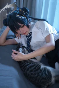 Stunning Kisaki Ryuge Blue Archive Cosplay by Nagi Shimizu in Classic Japanese School Uniform JK Style - High-Quality Aesthetic Photography - image 5