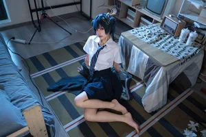 Stunning Kisaki Ryuge Blue Archive Cosplay by Nagi Shimizu in Classic Japanese School Uniform JK Style - High-Quality Aesthetic Photography - image 0