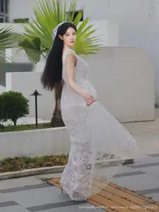 Li Shuang Er No.10661: Ethereal Beauty in a Sexy White Gown - image 6