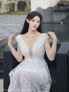 Li Shuang Er No.10661: Ethereal Beauty in a Sexy White Gown - image 19