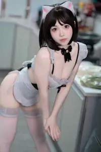 Coser Bangni's Little Cat's Diary Part01: Charming Nekomimi Maid Cosplay Unveiled - image 9