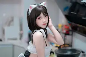 Coser Bangni's Little Cat's Diary Part01: Charming Nekomimi Maid Cosplay Unveiled - image 5