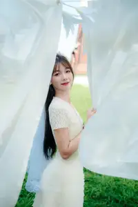 VGU No.180: The Pure Elegance of a Girl in a White Dress with Gentle Lilies - image 3