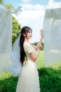 VGU No.180: The Pure Elegance of a Girl in a White Dress with Gentle Lilies - image 12