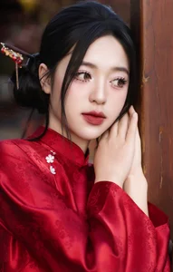 Timeless Elegance in Crimson and Gold - image 1