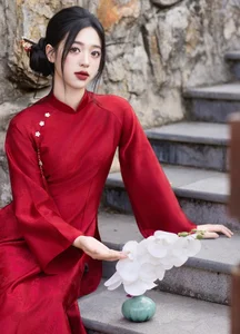 Timeless Elegance in Crimson and Gold - image 7