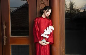 Timeless Elegance in Crimson and Gold - image 3
