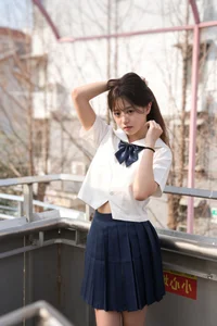 Aesthetic JK Uniform Portrait Series featuring Xiao Yi: YiTuYu Art Language Vol.9303 – Timeless Japanese Schoolgirl Style and Youthful Photography Inspiration - image 2