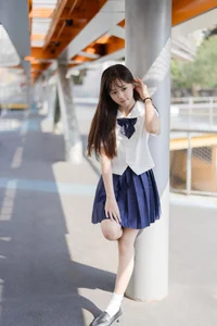 Aesthetic JK Uniform Portrait Series featuring Xiao Yi: YiTuYu Art Language Vol.9303 – Timeless Japanese Schoolgirl Style and Youthful Photography Inspiration - image 5