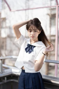 Aesthetic JK Uniform Portrait Series featuring Xiao Yi: YiTuYu Art Language Vol.9303 – Timeless Japanese Schoolgirl Style and Youthful Photography Inspiration - image 6