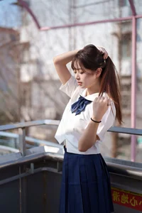 Aesthetic JK Uniform Portrait Series featuring Xiao Yi: YiTuYu Art Language Vol.9303 – Timeless Japanese Schoolgirl Style and Youthful Photography Inspiration - image 19