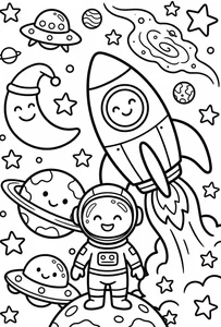 100+ Creative Space Coloring Pages for Kids: Explore the Universe Today - image 12