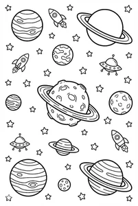 100+ Creative Space Coloring Pages for Kids: Explore the Universe Today - image 9