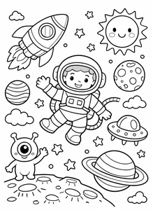 100+ Creative Space Coloring Pages for Kids: Explore the Universe Today - image 21