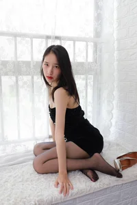 IESS Model Mei Zi Black Suspender Dress Fashion and Style Photography - image 91