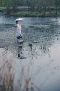 Timeless Elegance of Yi Ming in Art Language Vol.8869 - A Poetic Riverside Muse - image 2