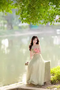 Elegant Young Woman's Gentle Beauty by Ancient Tracks: A Poetic Nature Portrait - image 13