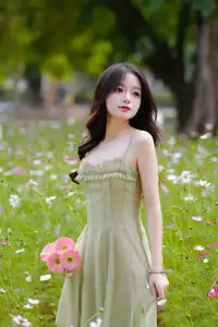 Elegant Young Woman's Gentle Beauty by Ancient Tracks: A Poetic Nature Portrait - image 10