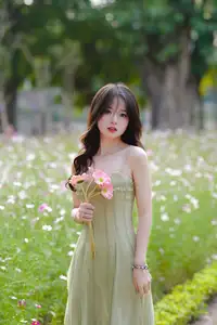 Elegant Young Woman's Gentle Beauty by Ancient Tracks: A Poetic Nature Portrait - image 12
