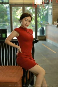 Xiao Jie in Red Qipao: Elegant Chinese Fashion and Artistic Model Photography - image 20