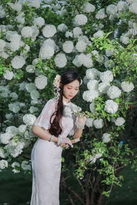 Ethereal Beauty in White Hydrangeas YiTuYu Vol.8965 Hua Zhuang Shi Tian - image 13