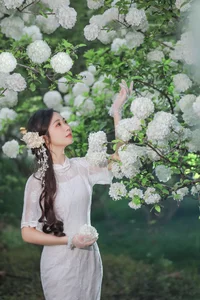 Ethereal Beauty in White Hydrangeas YiTuYu Vol.8965 Hua Zhuang Shi Tian - image 5