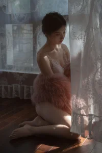 Elegant Indoor Portrait Photography: YiTuYu Art Language Vol.9055 Featuring Model Tree in a Cozy, Fur-Themed Private Room Setting - image 6