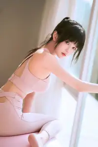 Coser Cherry Meow: Ethereal Beauty in Pink Yoga Attire - image 1